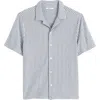 Madewell The Textured Knit Camp-collar Shirt In Blue