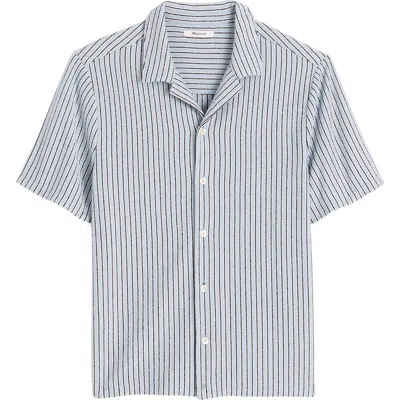 Madewell The Textured Knit Camp-collar Shirt In Blue