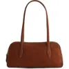 Madewell The Top Zip Suede Shoulder Bag In Brown
