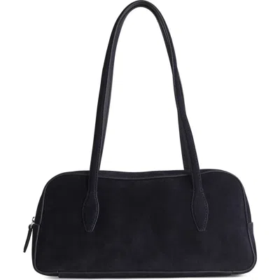 Madewell The Top Zip Suede Shoulder Bag In Purple