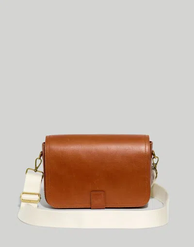 Madewell The Transport Flap Nh488 Bag Womens Brown Leather Shoulder Strap Erk414