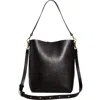 Madewell The Transport Leather Bucket Bag In Black