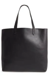 Madewell The Transport Large Leather Tote In True Black