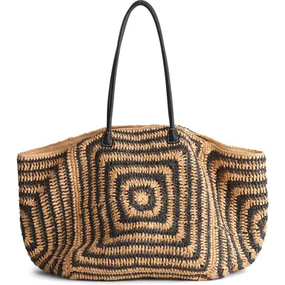 Madewell The Two-toned Straw Tote Bag In Multi