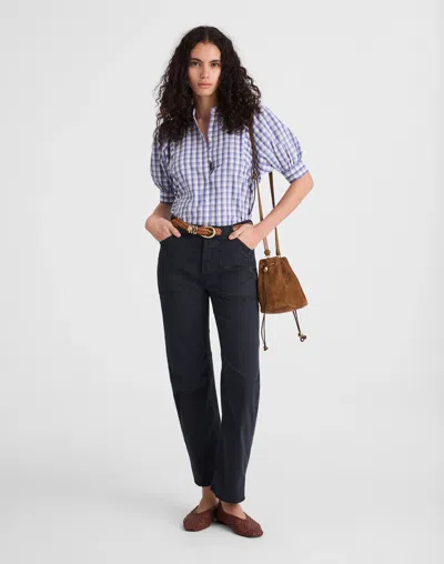 Madewell The Utility Barrel-leg Pant In Blue
