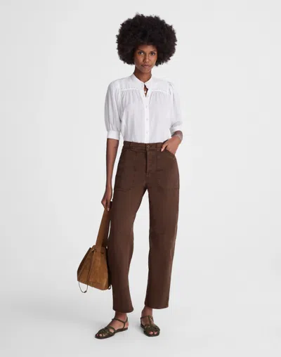 Madewell The Utility Barrel-leg Pant In Brown