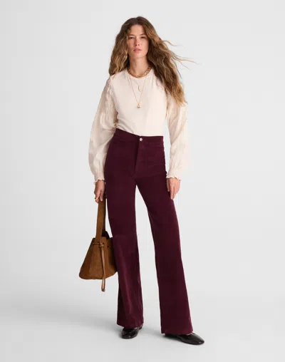 Madewell The Wide-leg Pant In Burgundy