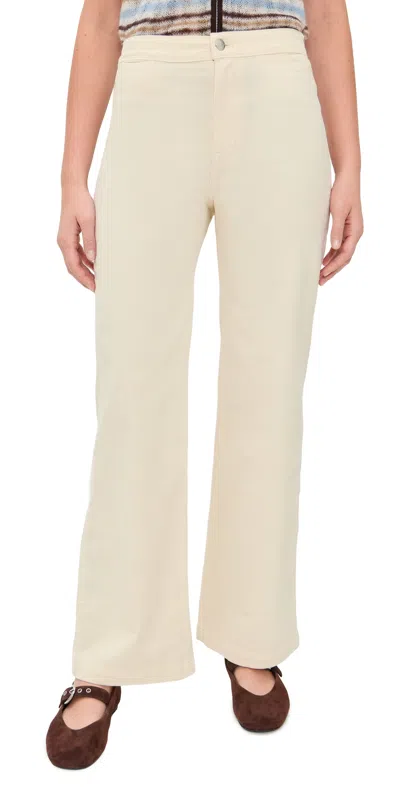 Madewell The Wide-leg Pant In Corduroy Winter White In Neutral
