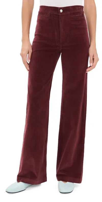 Madewell The Wide Leg Pants In Corduroy Smoked Claret In Red