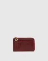 Madewell The Zip Card Case In Burgundy