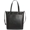 Madewell The Zip-top Medium Transport Leather Tote In True Black