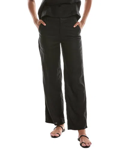 Madewell The Zoe Relaxed Straight Linen Pant In Black