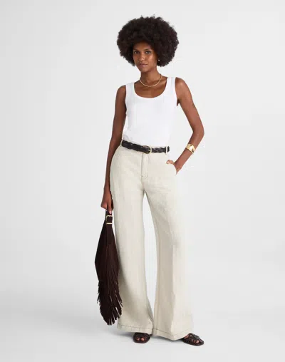 Madewell The Zoe Relaxed Wide Pant In Brown