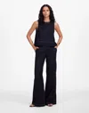 Madewell The Zoe Relaxed Wide Pant In Jet Black
