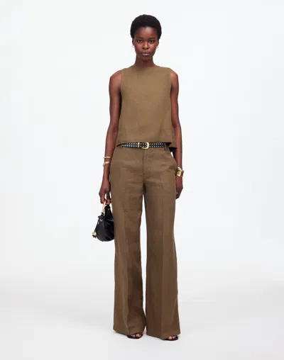 Madewell The Zoe Relaxed Wide Pant In Safari Khaki