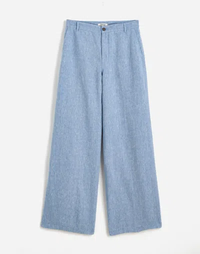 Madewell The Zoe Relaxed Wide Pant In Sunfaded Blue