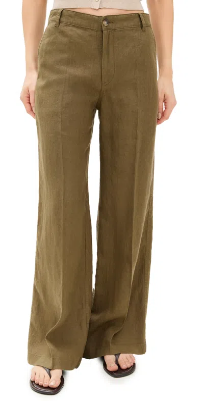 Madewell The Zoe Relaxed Wide Pants Safari Khaki