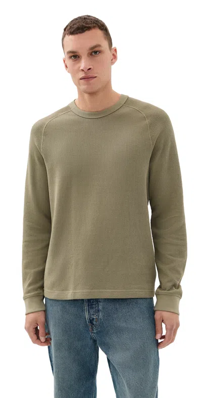 Madewell Thermal Long Sleeve Tee Cargo In Green