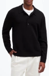 Madewell Milano-knit Sweater Polo Shirt In True Black