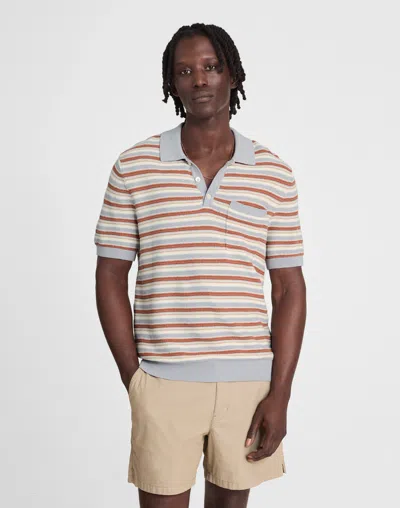 Madewell Three-button Sweater Polo In Multi