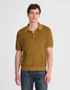 Madewell Three-button Sweater Polo In Brown