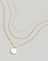 Madewell Three-pack Mother Of Pearl Necklace Set In Vintage Gold