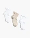 Madewell Three-pack Mwl Cloudlift Ankle Socks In Ashen Sand