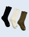 Madewell Three-pack Mwl Cloudlift Crew Socks In Lighthouse