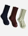 Madewell Three-pack Mwl Cloudlift Crew Socks In Warm Midnight