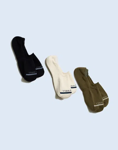 Madewell Three-pack Mwl Cloudlift No-show Socks In Lighthouse