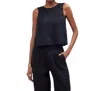 Madewell Tie Back Scoopneck Linen Tank In Black