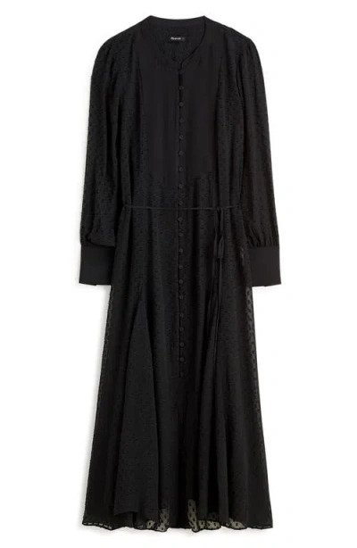 Madewell Tie-waist Midi Dress In True Black