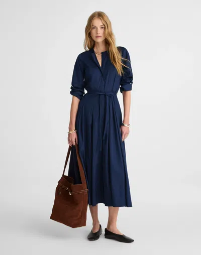 Madewell Tie-waist Midi Shirtdress In Blue