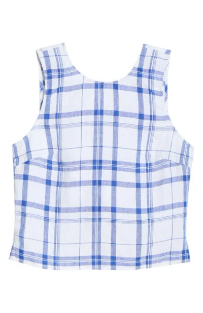 Madewell Tie-back Linen Shell Top In Blue