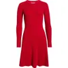 Madewell Tina Pointelle Sweater Minidress In Red