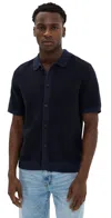 Madewell Tuck Stitch Short Sleeve Button-up Shirt In Ink