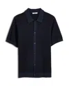 Madewell Tuck Stitch Short Sleeve Button-up Shirt In Ink