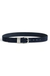 Madewell Triple Keeper Suede Belt In Deep Indigo