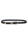 Madewell Triple Keeper Suede Belt In Black