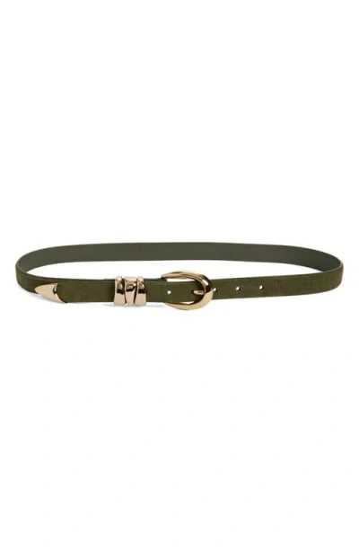 Madewell Triple Keeper Suede Belt In Brown