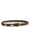 Madewell Triple Keeper Suede Belt In Shaded Olive