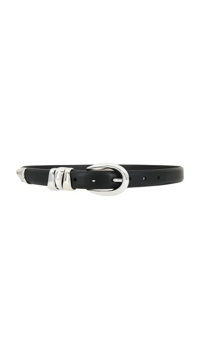 Madewell Triple Metal Keeper Belt In Black & Silver
