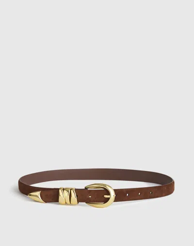 Madewell Triple Metal Keeper Belt In Brown