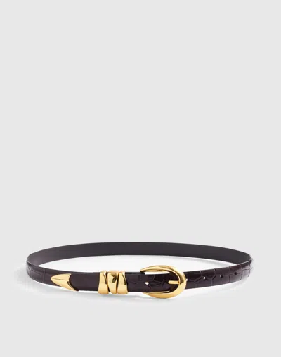 Madewell Triple Metal Keeper Belt In Brown