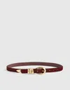 Madewell Triple Metal Keeper Genuine Haircalf Belt In Burgundy