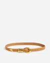 Madewell Chunky Metal Leather Belt In Desert Camel