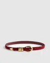 Madewell Triple Metal Keeper Belt In Burgundy