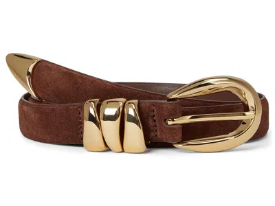 Madewell Triple Metal Keeper Belt: Suede Women's Belts Soft Mahogany: Sm In Brown