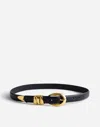 Madewell Chunky Metal Leather Belt In True Black