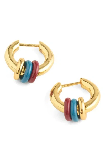 Madewell Triple-ring Huggie Hoop Earrings In Multi